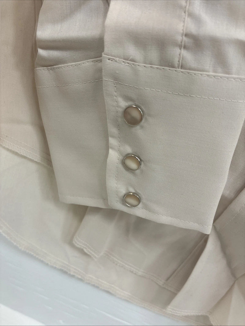 New Men’s Champion Western Tan Embroidered Long Sleeve Pearl Snap Medium T-84