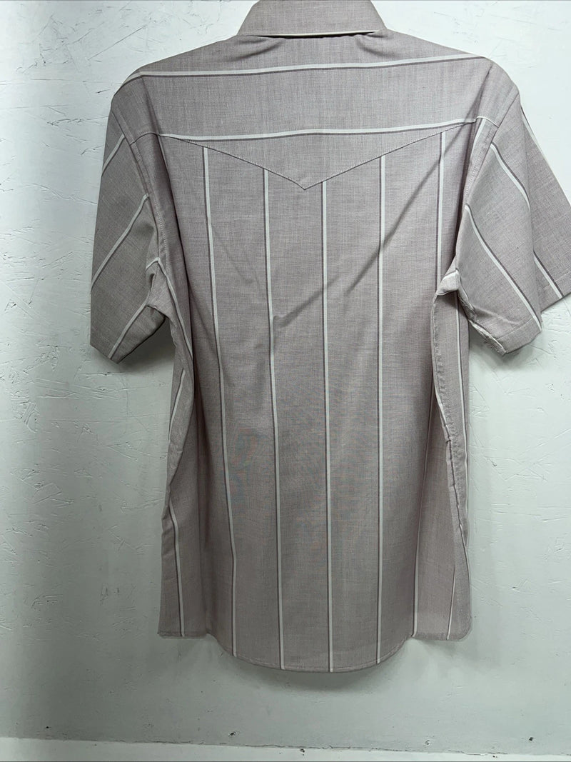 New Men’s Pink Texas Sage Short Sleeve Pearl Snap Shirt 16.5 L P-45