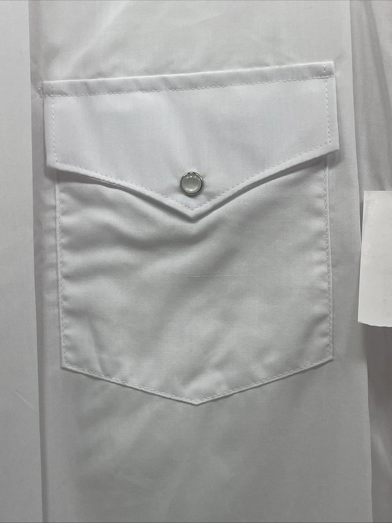 New Men’s White Horse White Long Sleeve Pearl Snap 3XL E-17