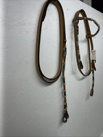 New Congress Leather Beads Browband Headstall #6855 U-29