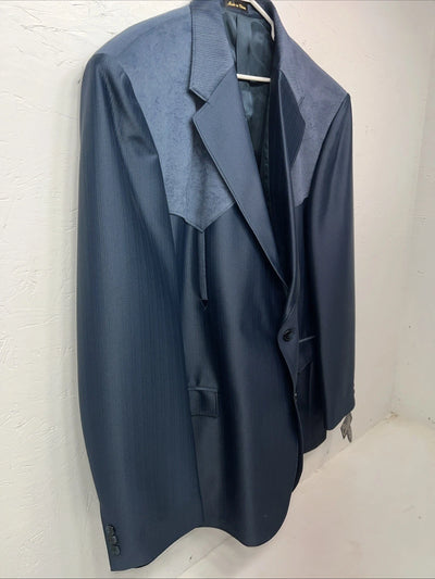 New Men’s Circle S Blue Suit Jacket 52L #24244 Y-610