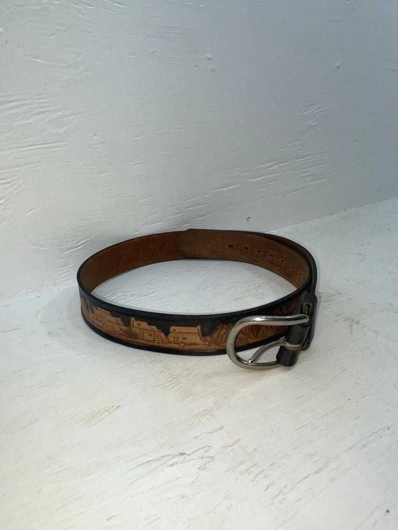 New Brown Genuine Leather Chambers Tooled 34” Belt #WS688 Z-112