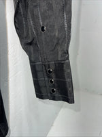 New Men’s Black Panhandle Slim Pearl Snap Long Sleeve Shirt. 14.5x33 S I-46