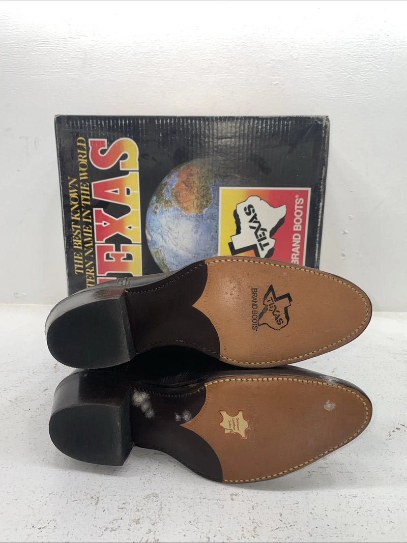 New Men’s Brown Texas Brand Cowboy Boots. 7901 10 D. 7-37