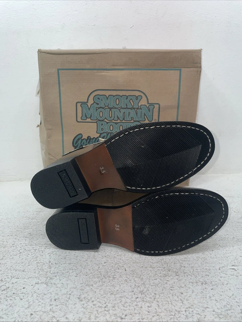 New Youth Brown Lac Up Smoky Mountain Cowboy Boots. 3046 3.5 3 1/2. 22-72