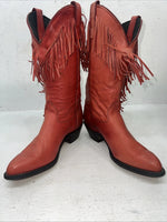 New Women’s Red Fringe Capezio Cowboy Boots. 693 6.5 6 1/2 M. 19-75