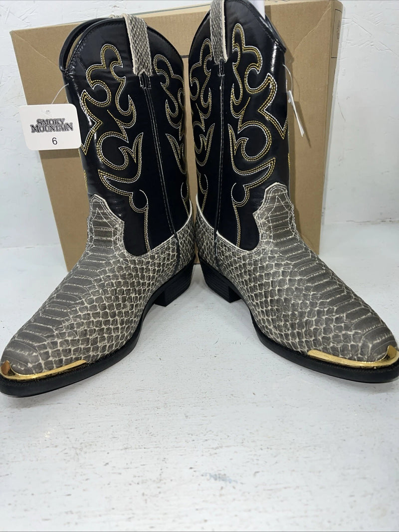 New Women’s Black Snakeskin Smoky Mountain Cowboy Boots. 1042JY 6. 19-35