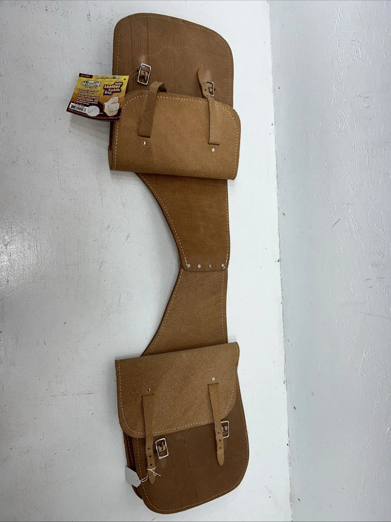 New Tough 1 Brown Leather Split Saddle Bag #61-4304 G-502