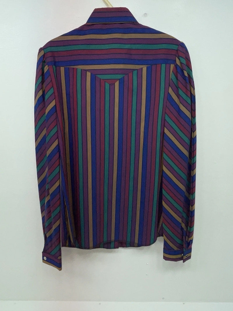 New Women’s Color Striped H Bar C Long Sleeve Button Up Shirt #20119 3B-38