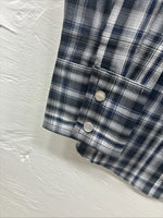 New Kids ELY Cattleman Black Plaid Long Sleeve Pearl Snap Size 14 DD-36