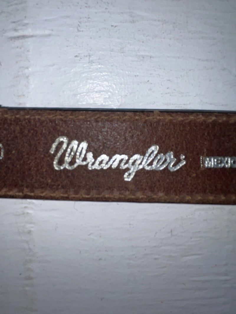 New Brown Genuine Leather Wrangler Weaved And Pendent 24” Belt #5503/28 NN-49
