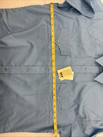 New Men’s ELY Cattleman Blue Short Sleeve Pearl Snap 16 Large AA-107