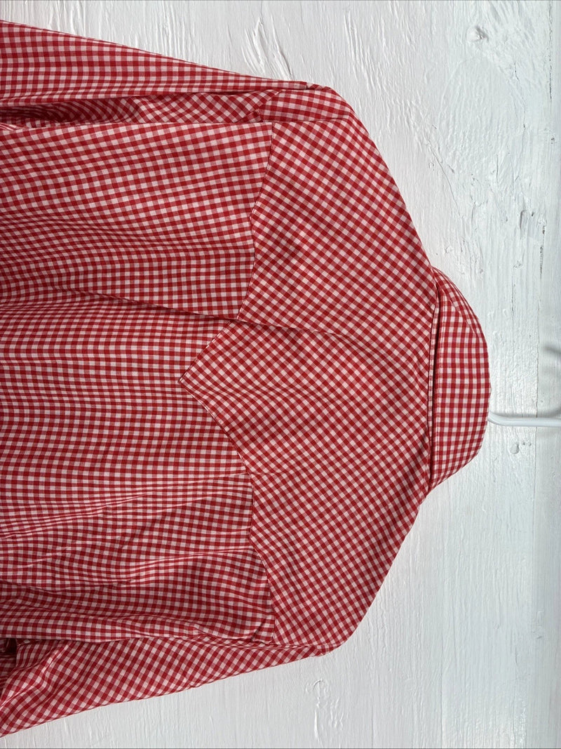 New Men’s Dickson Jenkins Red Checkered Long Sleeve Pearl Snap 16 Large AA-36