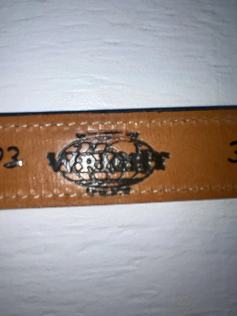 New Blue Genuine Leather Wright Silver Pendent 32” Belt #10493 Z-128