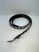 New Black Genuine Leather Nocona Zebra Print Bling 44” Belt #N2440501 JJ-81