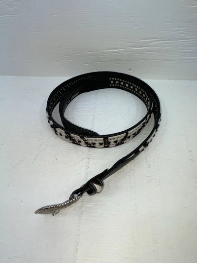 New Black Genuine Leather Nocona Zebra Print Bling 44” Belt #N2440501 JJ-81