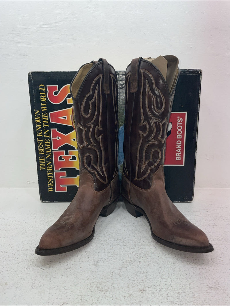 New Men’s Brown Texas Brand Cowboy Boots. 4731 9 M. 3-62