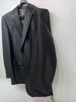 New Men’s Black Circle S Long Suit Coat 46L #CC5091 WW-58