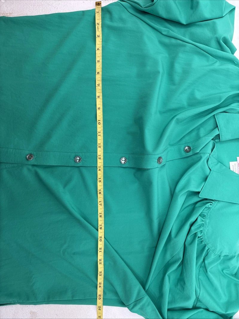 New Women’s H Bar C Green Long Sleeve Button Up Size 38 MM-88