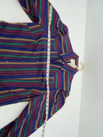 New Women’s Color Striped H Bar C Long Sleeve Button Up Shirt #20119 3B-38
