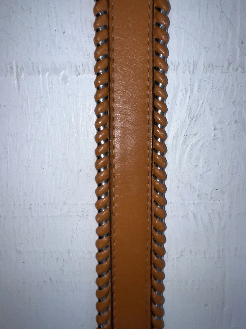 New Brown Genuine Leather Longhorn Weaved 30” Belt #82807 JJ-128