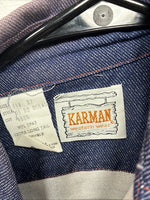 New Men’s Karman Blue Jean Long Sleeve Pearl Snap 14.5 Small AA-2