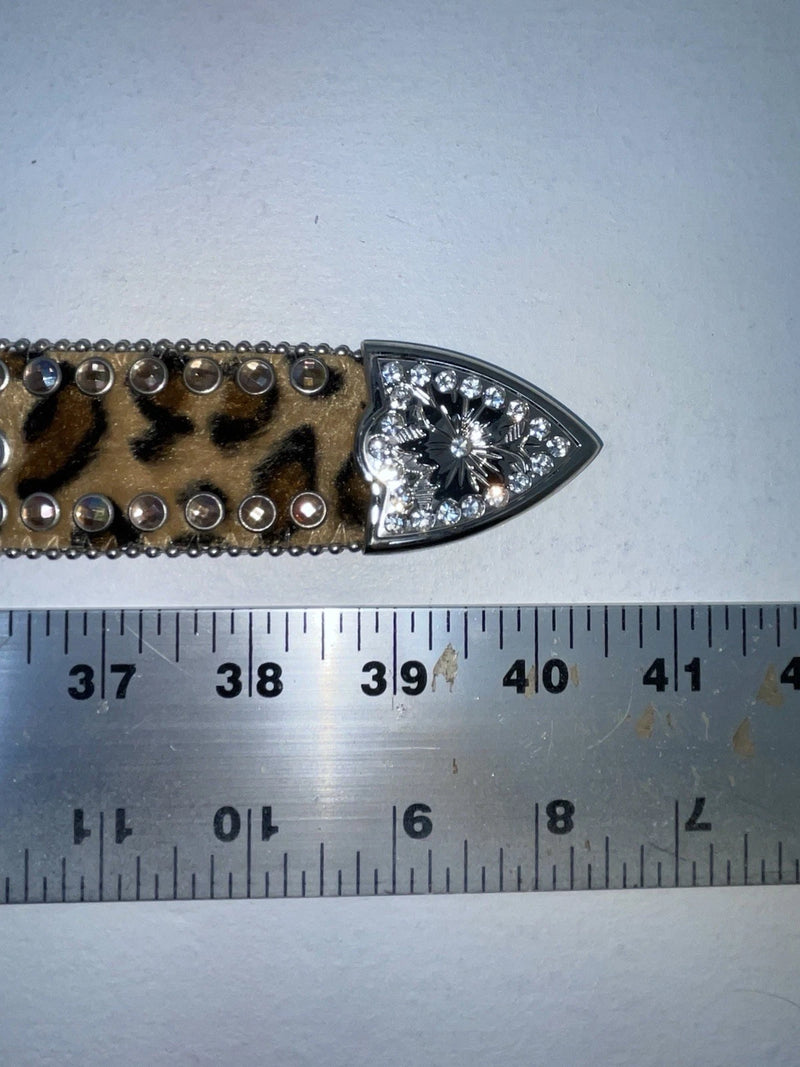 New Leopard Print Genuine Leather Blazin Roxx Bling S Belt #N1330999 Z-51