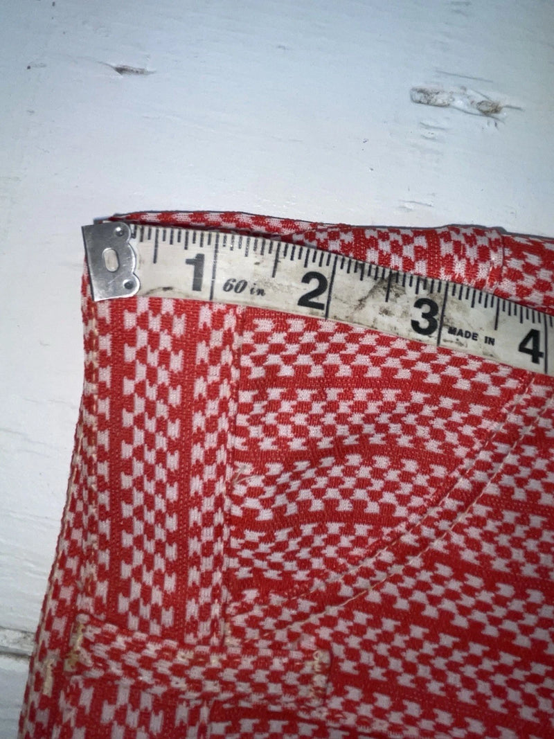 New But Age Red Checkered Panhandle Slim Polyester Pants #8042 VV-70