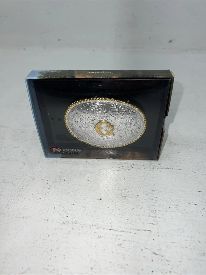New Women’s Nocona Gold Silver “G” Belt Buckle. 37572-G A-115