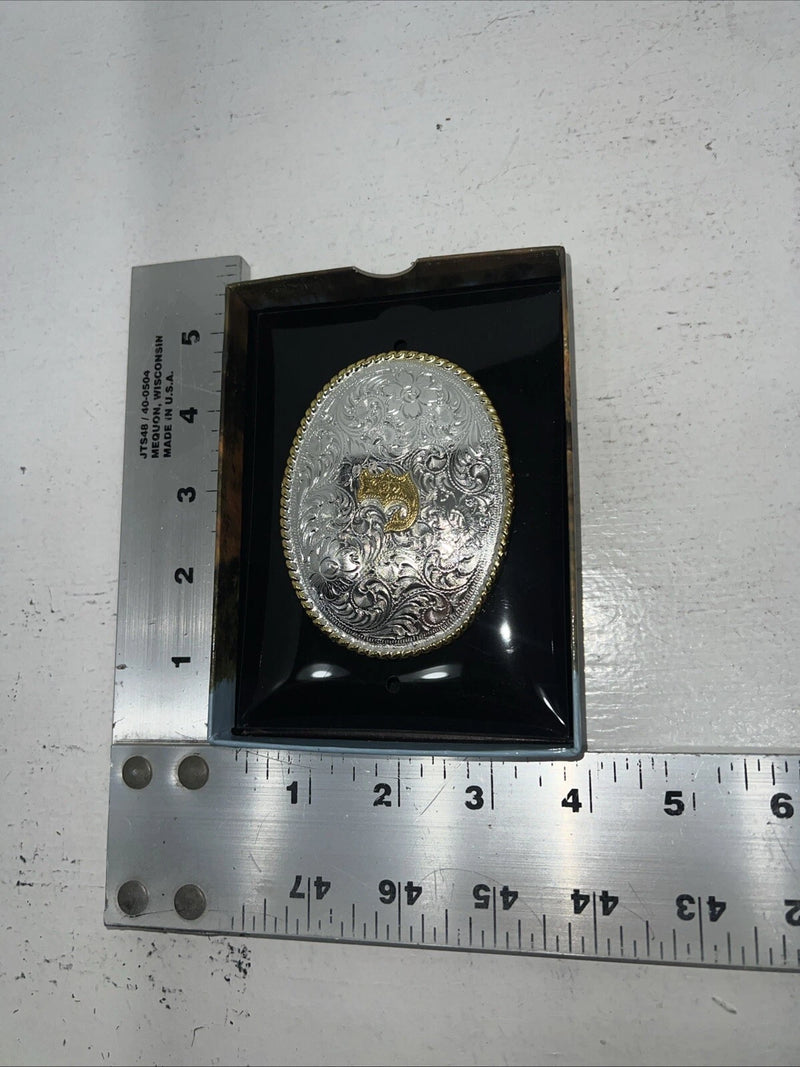 New Women’s Nocona Good Silver “J” Belt Buckle With Good Rim. A-115
