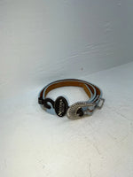 New Blue Genuine Leather Nocona Silver Pendent 34” Belt #277 JJ-89