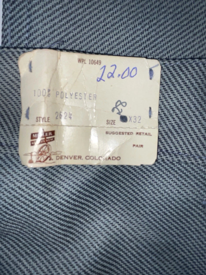 New Vintage Blue Miller Polyester Pants #2624 VV-40