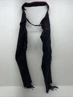 NOS Navy Red Show Chaps With Fringe Adjustable Waist 39” N-49