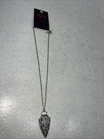 New Women’s Rock 47 Silver Chain Rectangle Necklace. NC2403R47 A-87