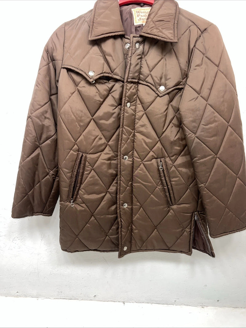 New Women Brown Western Fashion Puffer Jacket 14 RR-34