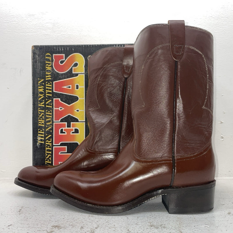 New Men’s Brown Texas Brand Cowboy Boots. 8311 9 D. 5-57