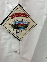 New Women’s Cumberland White Flag Design Short Sleeve Pearl Snap Large II-67