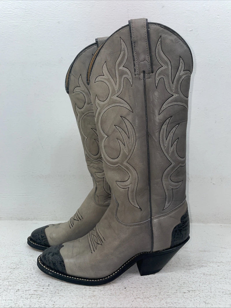 New Youth Gray Texas Brand Cowboy Boots. 4902 5 M. 2-161
