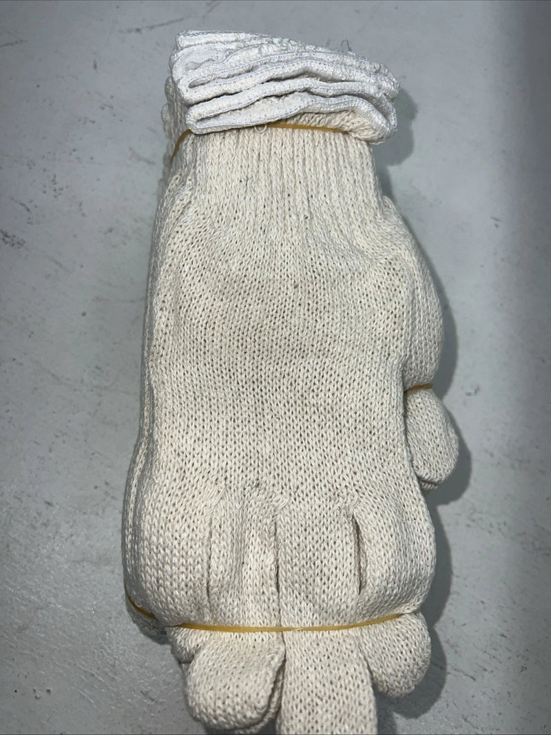 New White Wool Work Gloves Pack Of 12 #1050 B-504