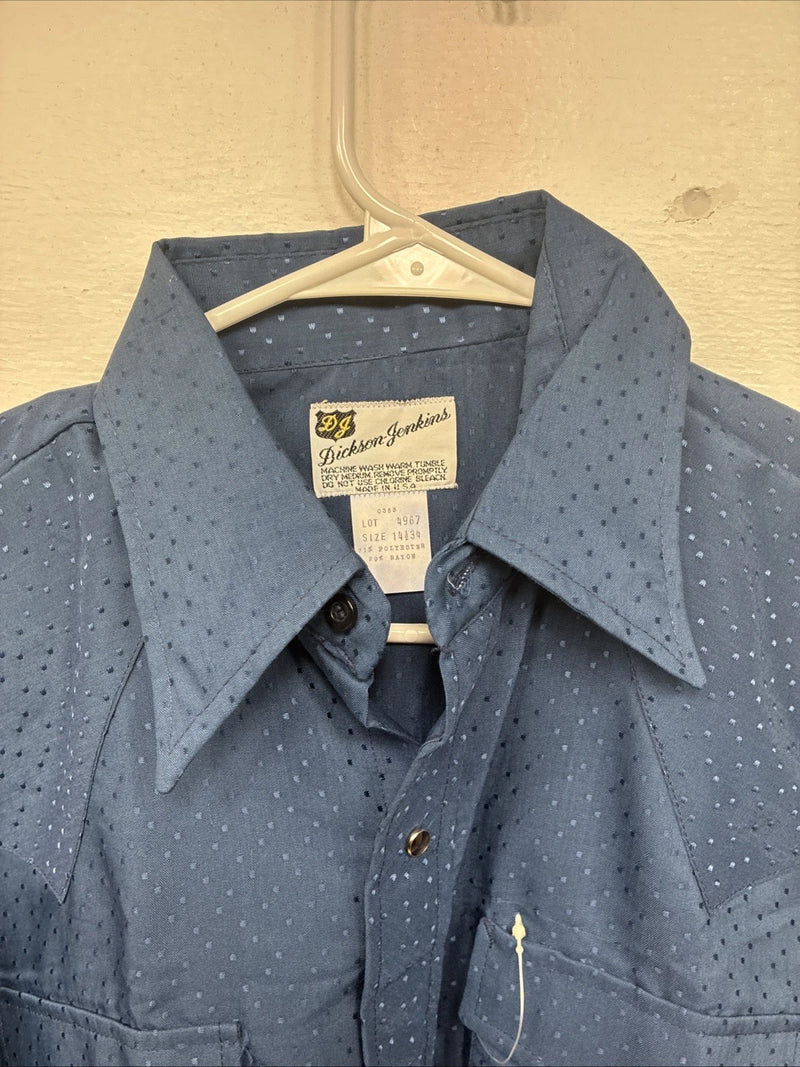 New Men’s Dickson Jenkins Blue Long Sleeve Pearl Snap Size 34 KK-113