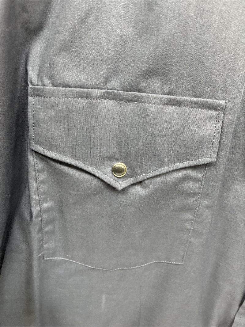 New Men’s White Horse Navy Blue Long Sleeve Pearl Snap 5XL E-77