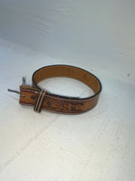 New Brown Genuine Leather Perkies Tooled 20” Belt #601 NN-89
