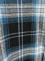 New Men’s ELY Cattleman Blue Black Plaid Long Sleeve Pearl Snap XL O-56