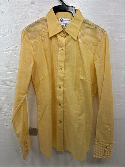 New Kids Dan River Yellow Long Sleeve Pearl Snap Size 12 CC-100