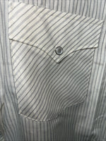 New Men’s White House Yellow Stripped Short Sleeve Pearl Snap Shirt. Large P-75