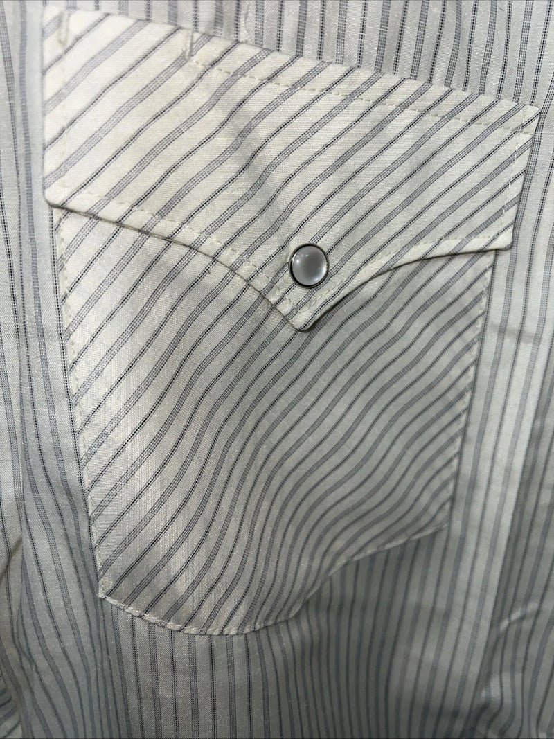 New Men’s White House Yellow Stripped Short Sleeve Pearl Snap Shirt. Large P-75