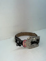 New Black Genuine Leather Blazin Roxx Silver Bling Cross M Belt #N3510401 Z-76