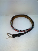 New Black Genuine Leather Beaded 30” Belt Z-64