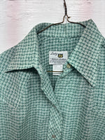 New Women’s Dickson Jenkins Green design Long Sleeve Pearl Snap Small DD-44