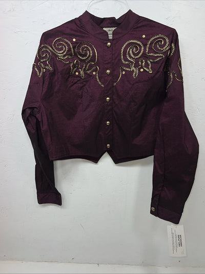 New Women’s Purple 1849 Authentic Ranchwear Western Show Shirt XL #2743 UU-28